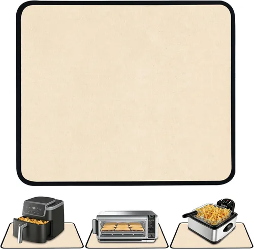 Vista 9 de Alfombrilla resistente al calor para freidora de aire, freidora profunda, horno, almohadillas calientes negras de 12 x 14 pulgadas para protector