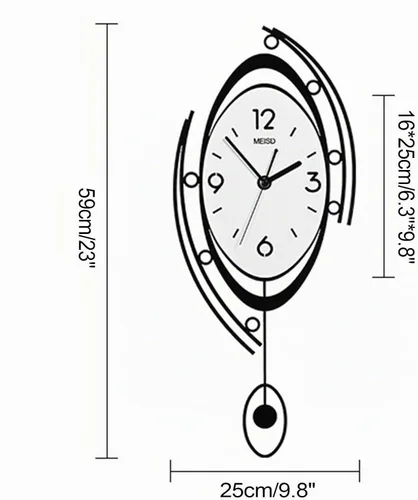 Vista 4 de Xuthusman Reloj de pared de lujo grande 3D con pantalla de 12 horas, estilo nórdico moderno, de metal, decoración para el hogar, sala de estar