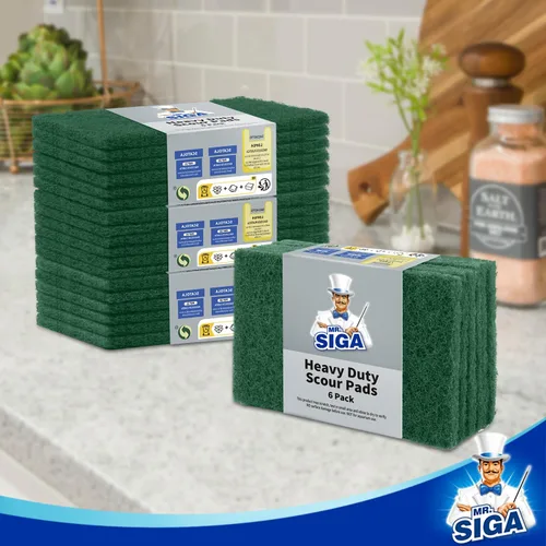 Vista 7 de MR.SIGA Estropajos resistentes, limpiador doméstico para cocina, fregadero, plato, paquete de 24, 3.9 x 5.9 pulgadas (3.9 x 5.9 in), color verde