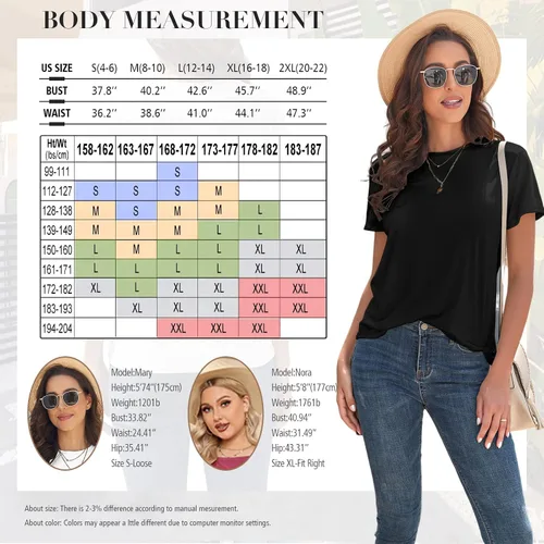 Vista 6 de KevaMolly - Camisetas básicas para mujer, FPU 50+, manga corta, casual, de verano, de moda, unicolor, holgadas