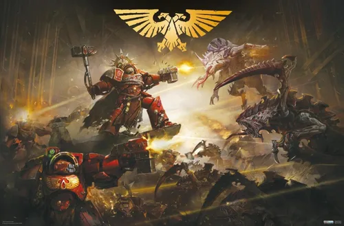 Vista 8 de Trends International Warhammer 40K - Póster de pared de la batalla de Baal, 22.4 pulgadas de largo x 14.7 pulgadas, versión enmarcada en madera