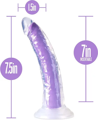 Vista 3 de Neo Elite - Consolador anal de silicona que brilla en la oscuridad de 7.5 pulgadas, pene realista de doble densidad con ventosa para principiantes