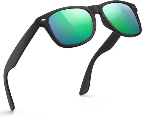 Vista 51 de FEIDUSUN Lentes de sol polarizados para hombre y mujer, lentes de sol retro negros para conducir, pescar, protección UV