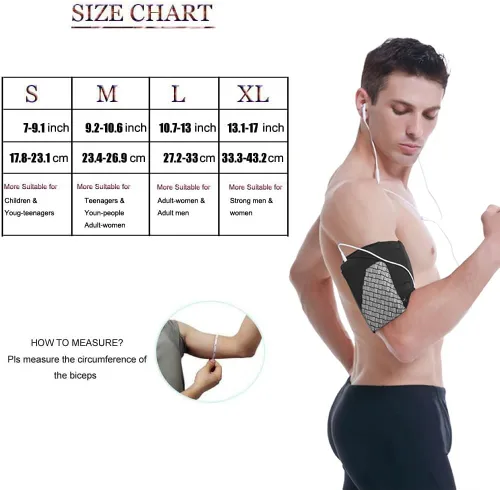 Vista 4 de Brazalete deportivo universal para todos los teléfonos. Brazalete para teléfono celular para correr, fitness y entrenamientos de gimnasio