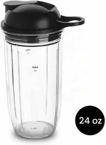 Vista 3 de Vaso de piezas de repuesto con tapa para llevar, compatible con NutriBullet Blender Combo NutriBullet Pro 1000 y NutriBullet Select 2.0 (24 onzas)