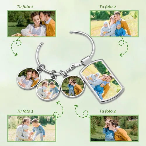 Vista 3 de Llavero personalizado con imagen, Llaveros Personalizados 4-imagen