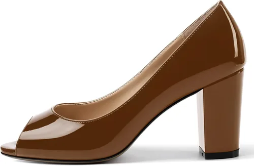 Vista 2 de MOVINSTEPS Zapatos de tacón alto para mujer, con puntera abierta, sexy, de 3.3 pulgadas