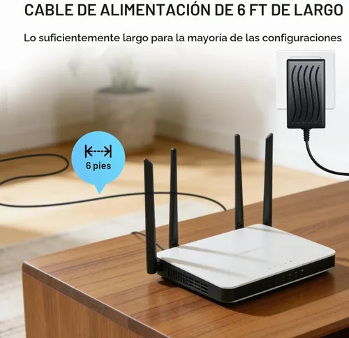 Vista 4 de Adaptador de corriente CA 100-240V a CC 12V 2A (2000mA) y cable divisor de alimentación de 4 vías para cámaras de seguridad CCTV/DVR/NVR/Tira