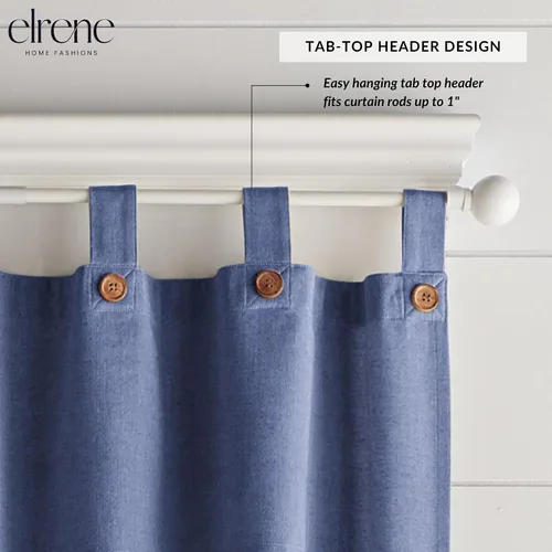 Vista 3 de Tucker - Cenefa de cocina con botón sólido, color azul, 60 pulgadas de ancho x 15 pulgadas de largo
