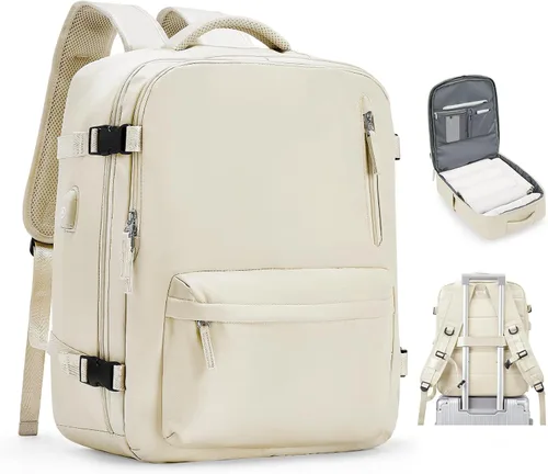 Vista 42 de VGCUB Mochila grande de viaje para trabajo, negocios, mochila para computadora portátil aprobada para vuelo, para mujeres y hombres, mochila