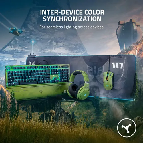 Vista 5 de Razer Goliathus - Alfombrilla de mouse para juegos Chroma extendida iluminación RGB personalizable material de tela suave control equilibrado