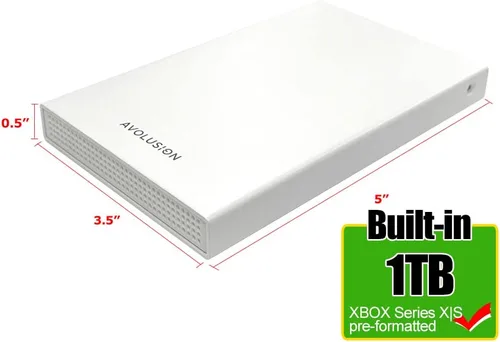 Vista 2 de Avolusion HD250U3-WH 1TB USB 3.0 Disco Duro Externo Portátil para Juegos (para Xbox Series X S, Pre-Formateado)