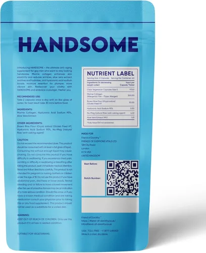 Vista 6 de Hermosas tabletas de colágeno marino mejoradas con aloe vera, suplementos de colágeno hidrolizado para hombres, 60 cápsulas por bolsa