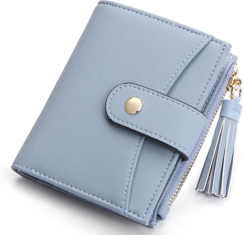 Vista 9 de yiijay Billetera pequeña para mujer, con bloqueo RFID, plegable, delgada, de cuero, para tarjetas de crédito, billetera pequeña con bolsillo