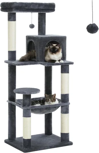 Vista 22 de PETEPELA Árbol de gato de 69 pulgadas de alto para gatos grandes de interior, torre para gatos adultos con hamaca grande, torre de árbol trepador
