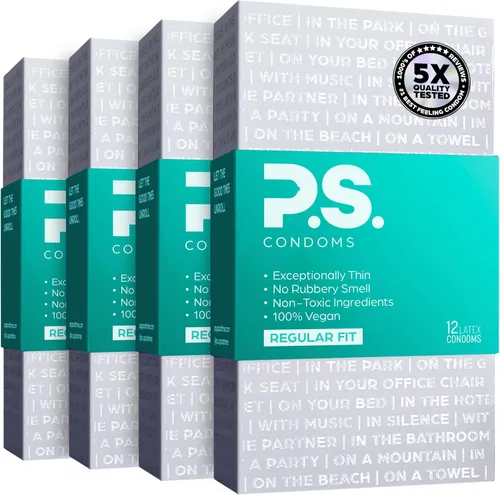 Vista 11 de PS Preservativos de látex excepcionalmente finos para hombres, inodoros y 100% veganos, condón lubricado ultrafino, 40% más delgado y transparente