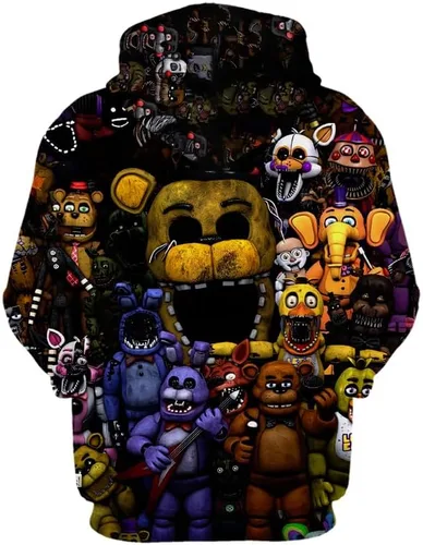 Vista 2 de ercautrg Sudadera unisex con capucha de oso para disfraz de juego de terror y cosplay con estampado 3D de dibujos animados