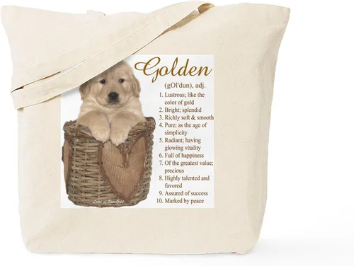 Vista 14 de CafePress Bolsa de compras de lona beige natural reutilizable con diseño de raza Golden Retriever