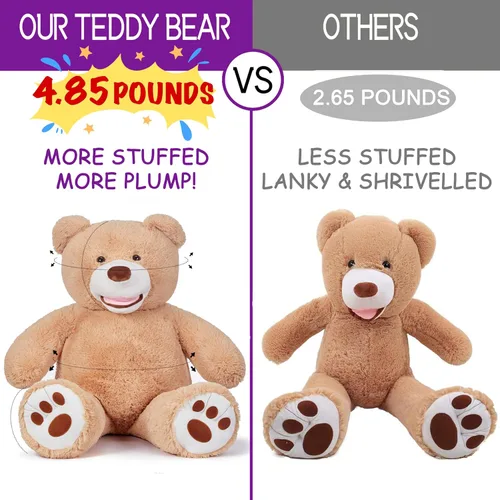 Vista 2 de IKASA - Peluche gigante, oso de peluche gigante Marrón