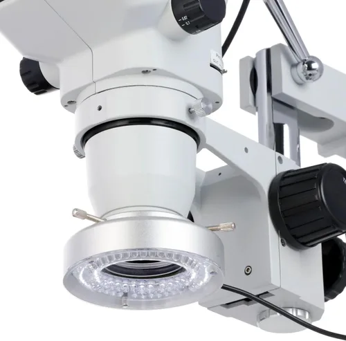 Vista 3 de AmScope ZM-4TNW3-80AM-5M Microscopio Digital Profesional Trinocular Estéreo, Oculares EW10x y EW25x, Ampliación 2X-225X, Objetivo de Zoom