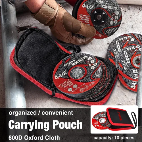 Vista 4 de SHALL Paquete de 25 ruedas de corte de 4 1/2 x 7/8 pulgadas, rueda de corte con bolsa para amoladora angular, disco de corte rápido de metal y acero