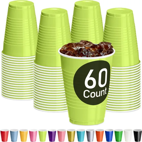 Vista 20 de DecorRack - Vasos desechables y reutilizables de 12 onzas para fiestas de cumpleaños, despedidas de soltera, campamentos, eventos en interiores y al