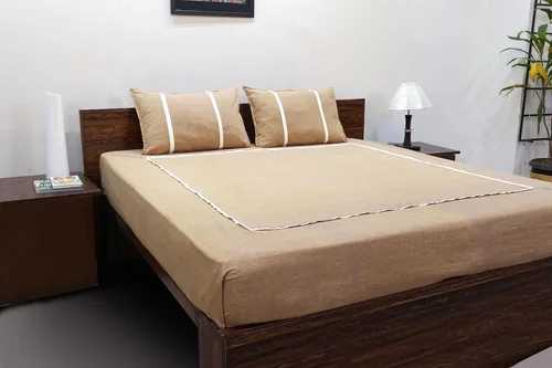 Vista 2 de Tamaño de cama doble (9 pies x 9 pies), sábana de cama premium cómoda con 2 fundas de almohada a juego Sábana de cama 100% algodón Sábana