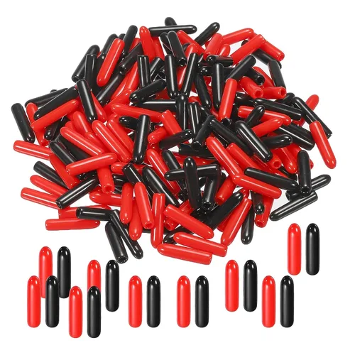 Vista 59 de MECCANIXITY 50 unids tapas de goma Surtido de 0.079 in PVC vinilo tornillo rosca protector para tornillo tornillo negro rojo