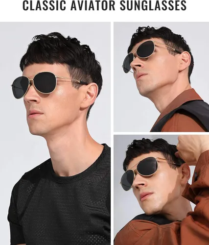 Vista 3 de Cyxus Gafas de sol polarizadas para hombre lentes de espejo clásicos protección UV