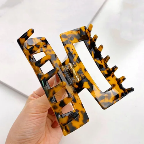 Vista 8 de Pinzas grandes para el cabello, diseño francés, pinza rectangular para el cabello con diseño francés para mujeres y damas