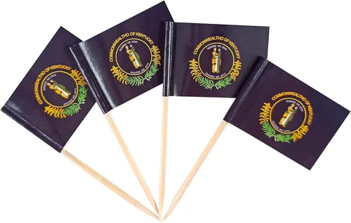 Vista 26 de QQSD Bandera de palillo de dientes de Alabama para decoración de cupcakes, 100