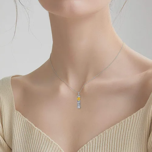 Vista 5 de Collar de plata de ley con diseño de girasol rosa y margarita para cenizas recuerdo conmemorativo joyería para mujeres y amigas