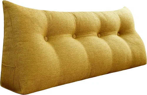 Vista 24 de Almohada de cuña acolchada de 8 libras para cabecero, posicionador corporal en forma de triángulo, almohada de lectura para la cama, almohada