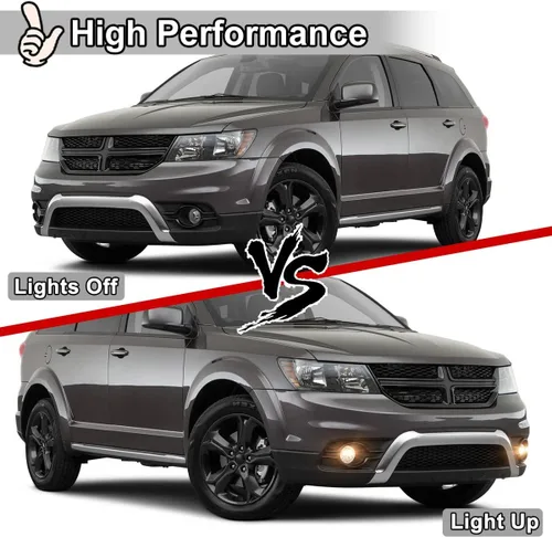 Vista 8 de Juego de luces antiniebla para Dodge Journey 2010-2020 con bombilla + cubierta de bisel negro, montaje de lámparas antiniebla de conducción