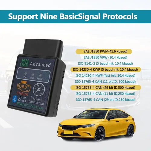 Vista 7 de Herramienta de diagnóstico inalámbrico Bluetooth OBD2, lector de código de vehículo para automóvil, restablecimiento de herramienta de escaneo