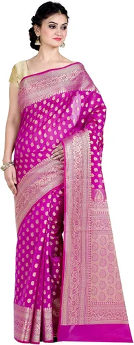 Vista 9 de Chandrakala Banarasi - Sari para mujer con blusa sin costura (1105)