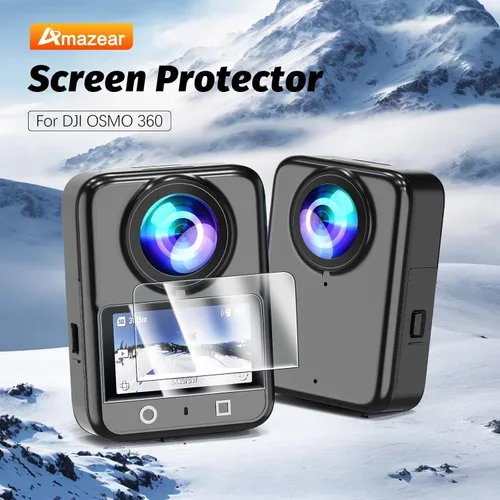 Vista 6 de AMAZEAR Protector de pantalla para accesorios DJI OSMO 360, Ultra HD Osmo360, 2 unidades, vidrio templado, dureza 9H, antihuellas, resistente a