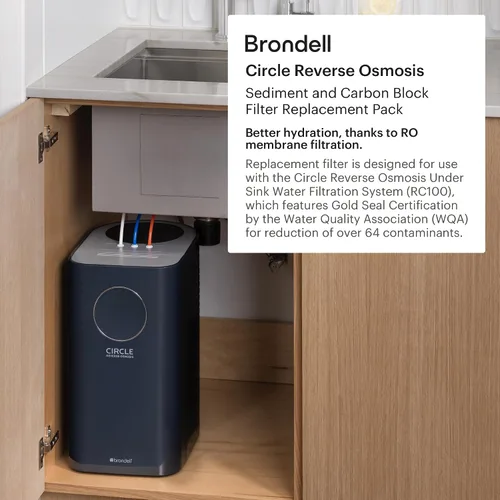 Vista 2 de Brondell Reemplazo del filtro de agua de membrana RF-40 para sistema de filtración de ósmosis inversa Circle debajo del fregadero, dura 24 meses