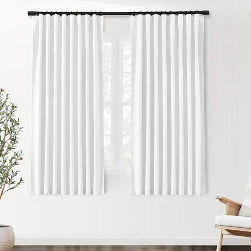 Vista 33 de SHINELAND Cortinas opacas cortas para ventanas de dormitorio, cortinas de baño, 45 pulgadas de largo