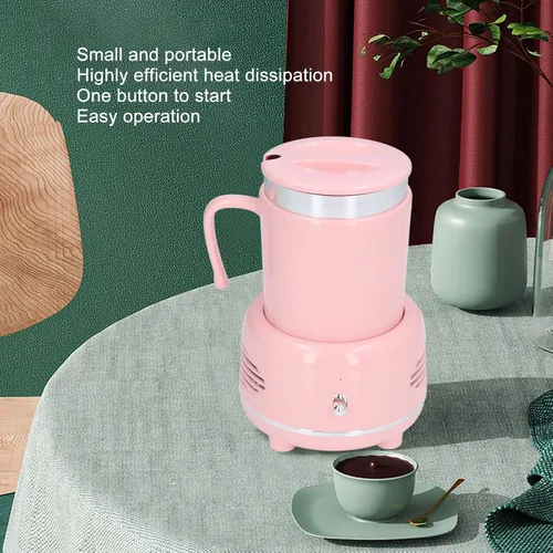 Vista 3 de Calentador de tazas, enfriador de café, calentador de escritorio, calentador de taza inteligente para automóvil, listo en 1 minuto, taza
