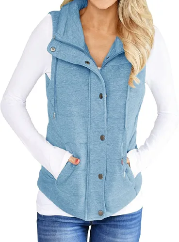 Vista 13 de Valphsio Women Casual Quilted Puffer Vest Lightweight Jacket with Pockets Negro