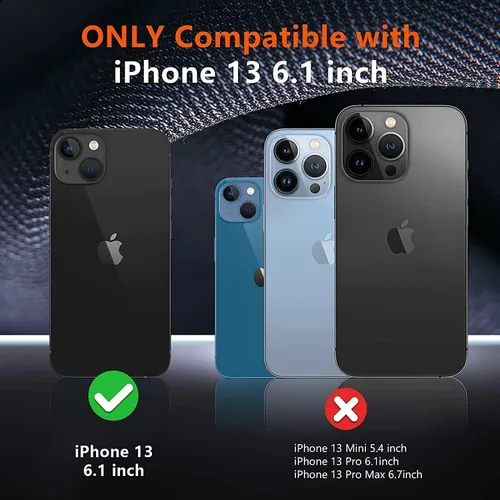 Vista 2 de SPIDERCASE Funda diseñada para iPhone 13, [protección contra caídas de grado militar de 10 pies] [con 2 protectores de pantalla de vidrio templado]
