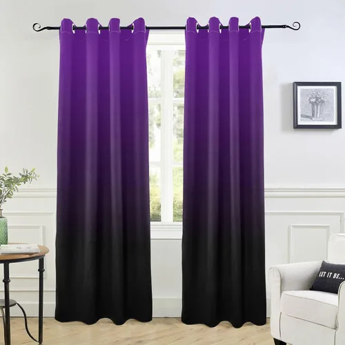 Vista 13 de Cortinas amarillas y azules de 84 pulgadas, 1 pieza, cortinas de puerta para tratamientos de ventanas, divisores de habitación, cortinas de cocina
