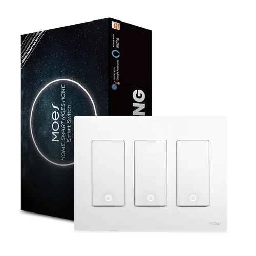 Vista 9 de MoesGo - Interruptor de luz inteligente WiFi de segunda generación, interruptor de pared inteligente WiFi de 2.4GHz, requiere cable neutro, control