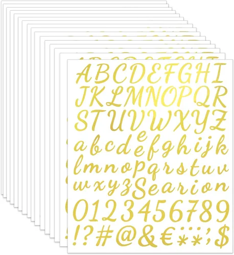 Vista 13 de ELANE 1296 piezas de 16 hojas de calcomanías de letras y números, calcomanías de letras impermeables para buzón, letras y números para fuera