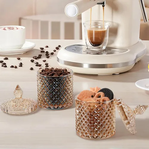 Vista 7 de Paquete de 2 Portacotonetes Frascos de Boticario de Vidrio Grueso con Tapa para Decoración de Baño Organizador de Almacenamiento para Hisopos