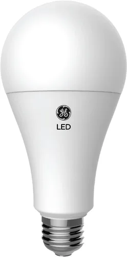 Vista 2 de GE Bombilla LED ultra brillante EQ A21 de 150 vatios de base media blanca suave (E-26) regulable (paquete de 4)