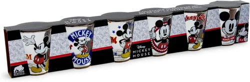 Vista 2 de Disney - Juego de 6 vasos de chupito de whisky vintage de Mickey Mouse de 2 onzas, para el hogar