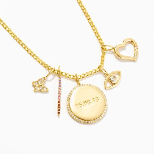 Vista 3 de Gelin Colgante de mariposa de oro macizo de 14 quilates con diamantes para mujer