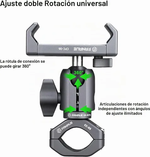 Vista 5 de FANAUE Brazo de enchufe único con abrazadera de manillar base de perno en U compatible con soportes RAM, cabezal de bola de 1 pulgada y soporte